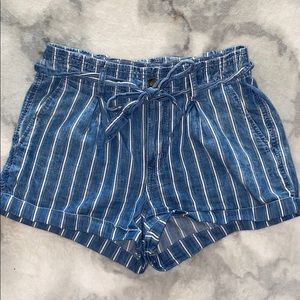American Eagle Denim Striped Shorts